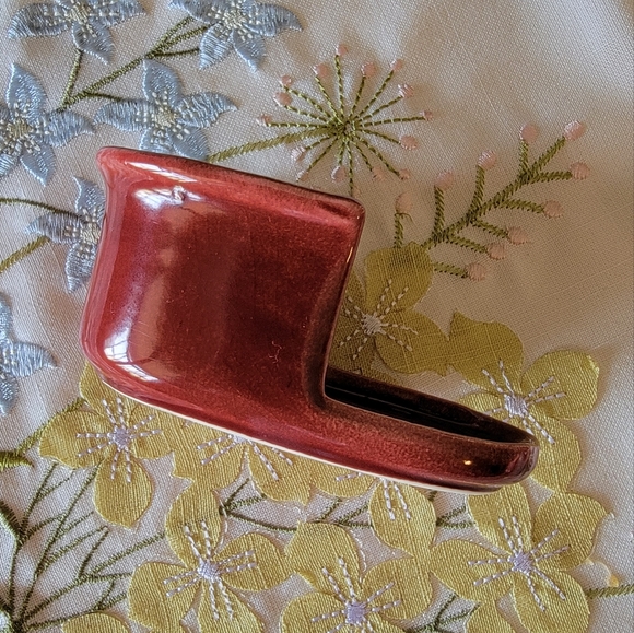 Vintage Burgundy 1930's CamArk Pottery Nesting Creamer Suger Set - Picture 8 of 11